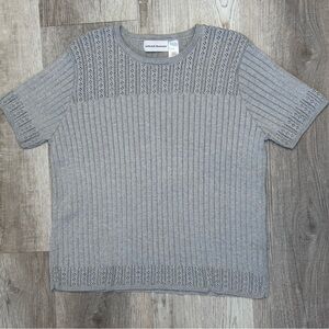 Alfred Dunner Silver Metallic Crew Neck Short Sleeve Sweater Women’s Size XL